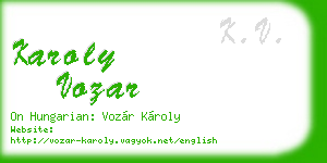 karoly vozar business card